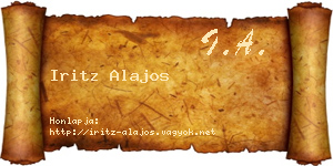 Iritz Alajos névjegykártya